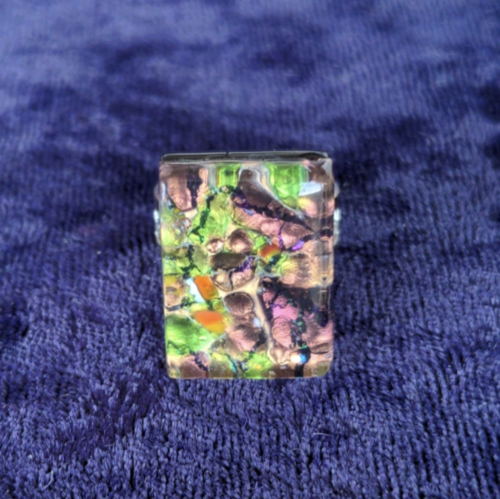 Vintage authentic Murano glass ring, handmade in Venice, Italy
